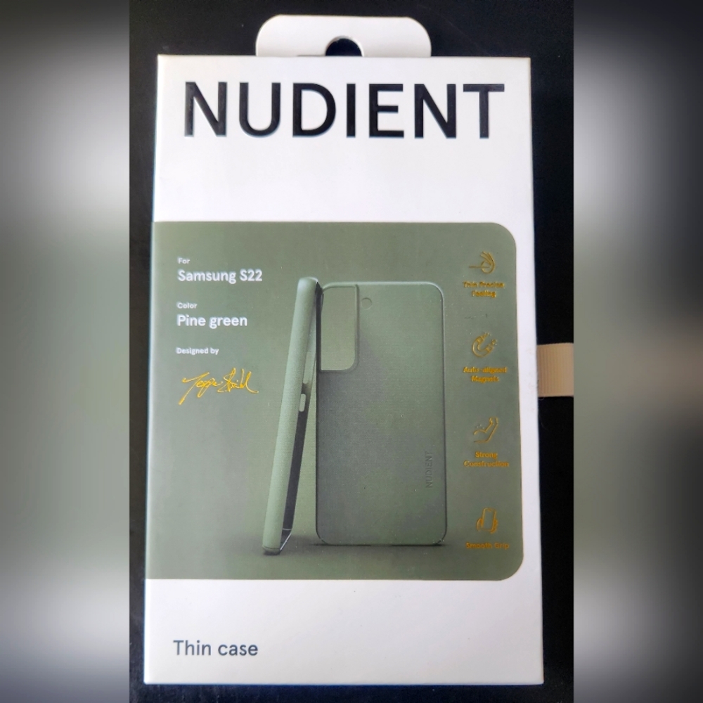 Samsung S22 phone case: Nudient thin phone case, pine green